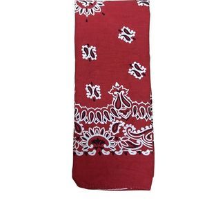 Vintage 80's Red Paisley Fast Color All Cotton Handkerchief Bandana